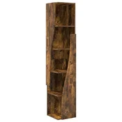 Vidaxl Kotna omarica Dimljeni oreh 27,5x27x140cm Konstruiran les