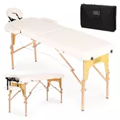 MODERNHOME Drveni masažni i rehabilitacioni sto, 2-sekcioni, sklopivi u kofer + torba