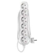 Podaljšek 2 m/6 vtičnic/beli/PVC/1 mm2