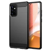 TPU gel ovitek Brushed Carbon za Samsung Galaxy A72 - črn