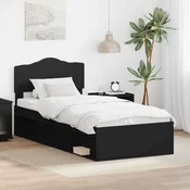 vidaXL vidaXL Konstrukcija postelje Črna 90 x 200 cm Masivno borovo les, (5000102360)