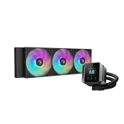 DeepCool CPU Water Cooler - MYSTIQUE 360 ARGB (maks. 21dB; maks. 123,09 m3/h; 3x12cm, LED zaslon, črn)