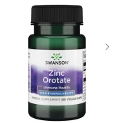 Swanson Cinkov orotat, Zinc Orotate, 10 mg, 60 kapsul