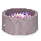 shumee Suhi bazen 90x40 Corduroy Lavender 300 kroglic: prozorna, bela, pudrasto roza, heather