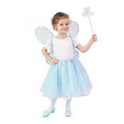 Otroški kostum tutu krilo Fairy Blue s svetlečimi krili e-paket