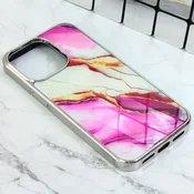 TERACELL Maska za telefon iPhone 13 Pro 6.1, Marble Pattern, Roze