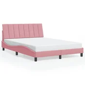 Vidaxl Posteljni okvir brez vzmetnice Hanko roza 140x200 cm žamet