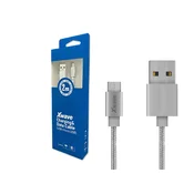 Xwave USB Micro 2m 2A Al /silver mesh Kabl 2.0 na ,,uminium,upleteni srebrni