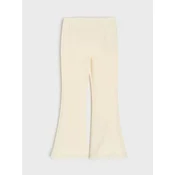 Sinsay - Flare pantalone od terry materijala - nude