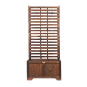 shumee Starinski sadilnik Pergola 80 x 42 x 180 cm - Leseni sadilnik z lestvijo za balkon, teraso, vrt, 120 l - Lesena pergola za vzpenjavke - Ločevalnik prostora, barva temnega palisandra