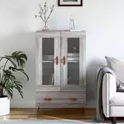 Vidaxl vidaXL Visoka omarica siva sonoma hrast 69,5x31x115 cm