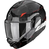Scorpion EXO-TECH II Carbon Viator preklopna motociklisticka kaciga crno-bijelo-crvena