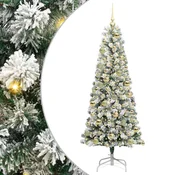 Vidaxl Umetno Zložljivo Božično Drevo Zelena in Bela 180 cm 300 LED
