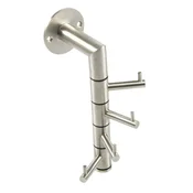 Stenski gard. obešalnik Kelvin, 4 gibljivi kavlji, V: 208 mm, inox fino brušen