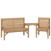 Homestar Vrtni garnitura 3-delna z odstranljivo mizo 121x65x90 cm rjava