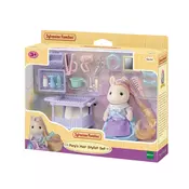 Sylvanian družinski poni s pričesko v frizerju