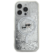Karl Lagerfeld zaščitni ovitek Liquid Glitter Karl & Choupette Head Magsafe, Iphone 16 Pro Max