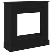 Vidaxl Obloga za kamin Črni hrast 90x30x90 cm Inženirski les