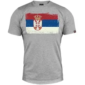 Muška majica kratkih rukava Srpska zastava-trobojka, Svetlosiva