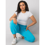 Blue cotton sweatpants plus sizes