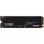 KINGSTON KC3000 512GB SSD, M.2 2280, PCIe 4.0 NVMe, Read/Write 7000/3900MB/s, Random Read/Write: 450K/900K IOPS - SKC3000S/512G