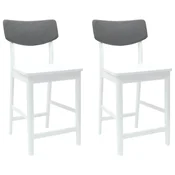Vidaxl Jedilni stoli 2 szt. Bela 48 x 49 x 95 cm Masivno gumovo les