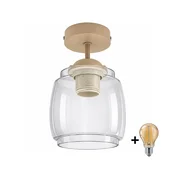 BRILAGI - LED plafonski luster R GLASS 1xE27/60W/230V precnik 26 cm bež/zadimljeno-siva