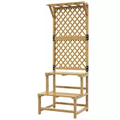 Homestar Stojalo za rastline 2 nivoja z mrežo 60x50x166 cm rumeno