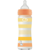 Chicco Wb Staklena boca, 240ml, narandžasta