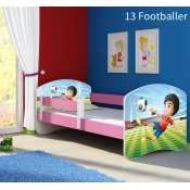 Dječji krevet ACMA s motivom, bočna roza 160x80 cm 13-footballer