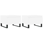 Greatstore Klubska mizica 2 kosa bela 50x46x35 cm inženirski les