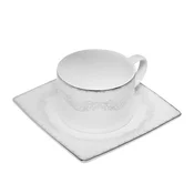Set skodelica za čaj s podstavkom Emily Silver 220ml/6 kos/porcelan