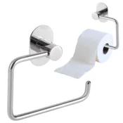 shumee Držalo za toaletni papir za WC, stensko, samolepilno, kromirano, na vijak
