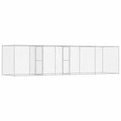 Vidaxl Pasja kletka srebrna 600 x 200 x 200 cm Cinkana jeklena