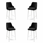 HANAH HOME Set 4 barske stolice Enox Black White