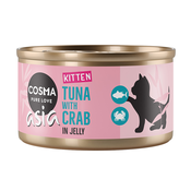 Varčno pakiranje Cosma Asia Kitten v želeju 24 x 85 g Tuna z rakovičjim mesom