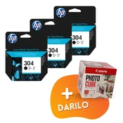 HP - Komplet kartuš HP N9K06AE nr.304 (črna), original, 3 kosi + DARILO GRATIS