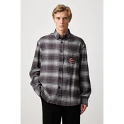 Drôle de Monsieur srajca moška bombažna Boxy Flanel Checked