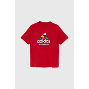 Otroška bombažna kratka majica adidas TIRO NATIONS T rdeča barva, IY8127