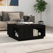 Stolic za kavu crni 80x81x36,5 cm od masivne borovine