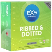 EXS Ribbed & Dotted Latex 56mm Textured Protection 48-Pack EXS010A