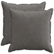 vidaXL Prevleka za blazino 2 kos HOUTEN Temno siva 60 x 60 cm korduroy