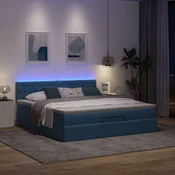 vidaXL vidaXL Otomanski posteljni okvir z vzmetnico moder 180x200cm žamet, (21653236)