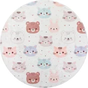 Slonokoščena pralna otroška preproga o120 cm Cute Animals – Vitaus