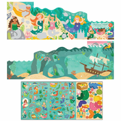 Petit Collage Mermaid World nalepke za večkratno uporabo