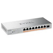 Zyxel XMG-108 8 vrat 2,5G + 1 SFP+, skupaj 8 vrat 100W PoE++ Namizno večigitalno stikalo brez upravljanja