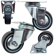 Komplet kolesc 4-delna vrtljiva kolesa 100 mm 270 kg termoplastična guma