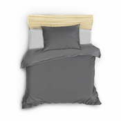 Tamno siva posteljina za krevet za jednu osobu od pamucnog satena 140x200 cm – Mijolnir