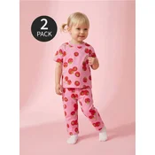 Sinsay - Pamučne Barrel Pantalone sa Printom Paradajza, 2 kom - krem
