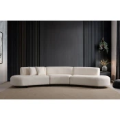 Atelier del Sofa Ugaona garnitura Pars Cream, 100x70x390 cm, Bež